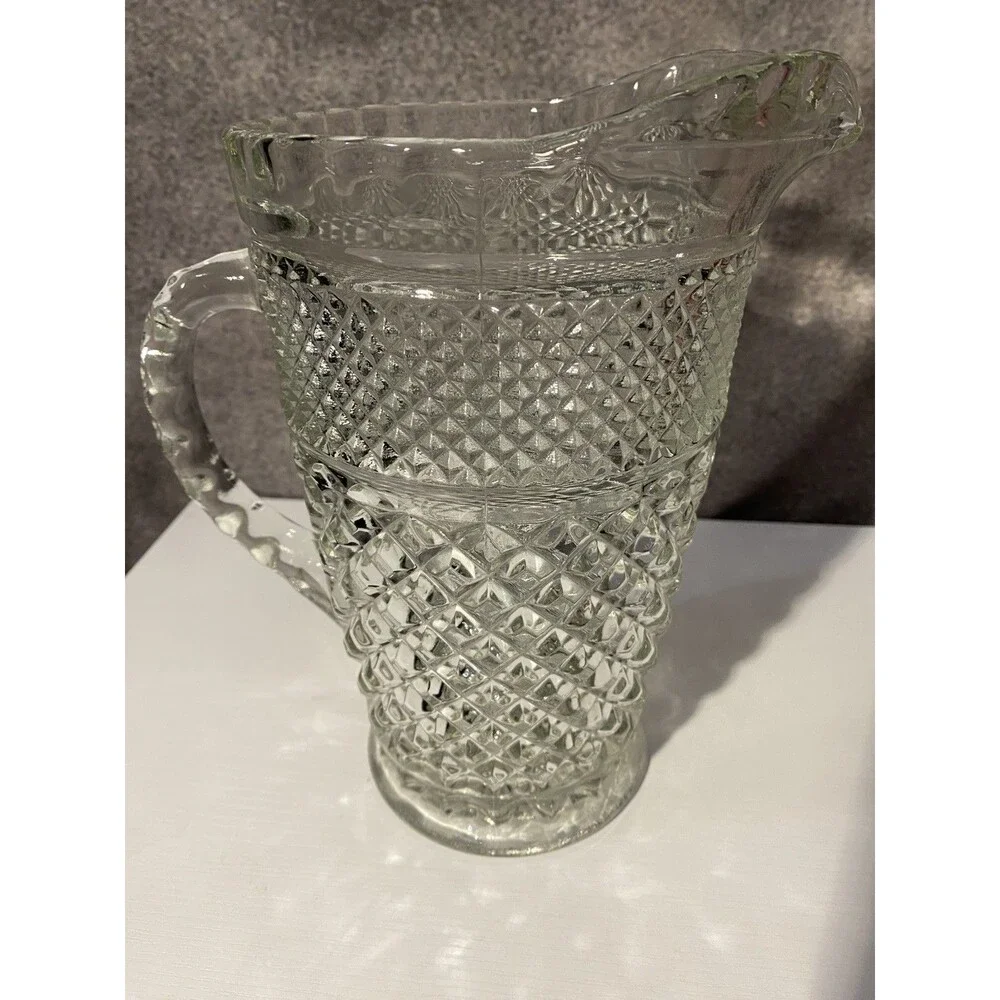 Vintage Anchor Hocking Wexford Glass Pitcher 9